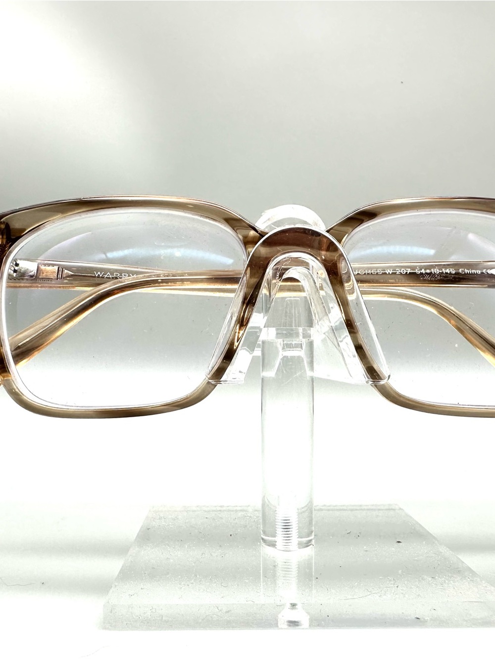 Warby Parker Hughes Eyeglasses Striped Molasses Square Frames 54-18-145 W 207